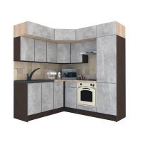Bucatarie de Colt BIG GENA NEW DR. 180-210, Wenge / Decor 4298